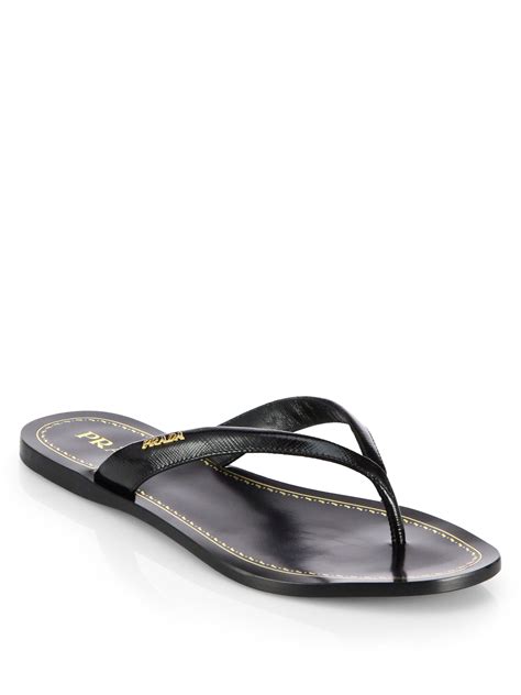 prada patent thong sandal